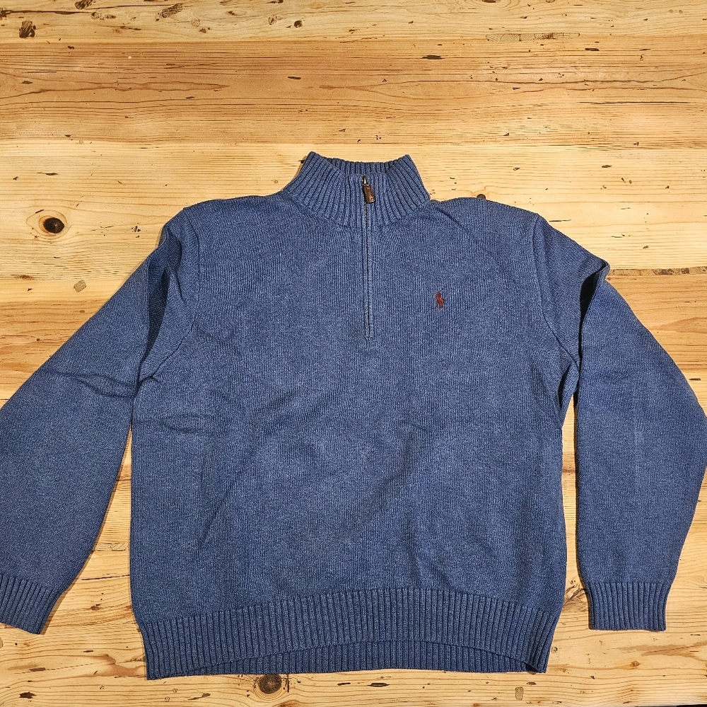 Polo by Ralph Lauren 1/4 Zip Pullover Sweater, Men's XL, Blue
